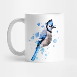 Dramabite Watercolor blue jay bird artistic animal painting Mug